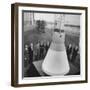 Canidates for 1st Man into Space Standing with Model of Capsule for Project Mercury-null-Framed Photographic Print