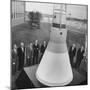 Canidates for 1st Man into Space Standing with Model of Capsule for Project Mercury-null-Mounted Photographic Print