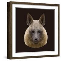 Canine Beast of Pray, Hyena, Low Poly Vector Portrait Illustration-Jan Fidler-Framed Photographic Print