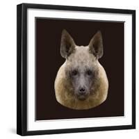 Canine Beast of Pray, Hyena, Low Poly Vector Portrait Illustration-Jan Fidler-Framed Photographic Print