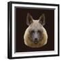 Canine Beast of Pray, Hyena, Low Poly Vector Portrait Illustration-Jan Fidler-Framed Photographic Print