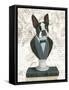 Canine Couture Newsprint I-Emily Adams-Framed Stretched Canvas