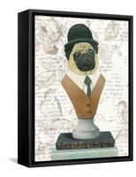 Canine Couture Newsprint III-Emily Adams-Framed Stretched Canvas