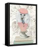 Canine Couture Newsprint IV-Emily Adams-Framed Stretched Canvas