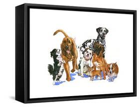 Canine Dogs-Wendy Edelson-Framed Stretched Canvas