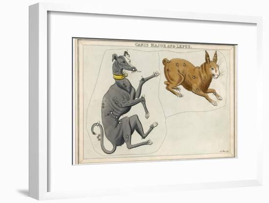 Canis Major (Dog) and Lepus (Hare) Constellation-Sidney Hall-Framed Photographic Print