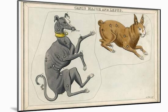 Canis Major (Dog) and Lepus (Hare) Constellation-Sidney Hall-Mounted Photographic Print