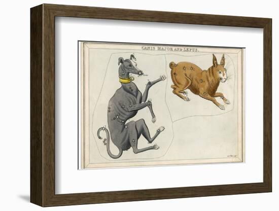 Canis Major (Dog) and Lepus (Hare) Constellation-Sidney Hall-Framed Photographic Print