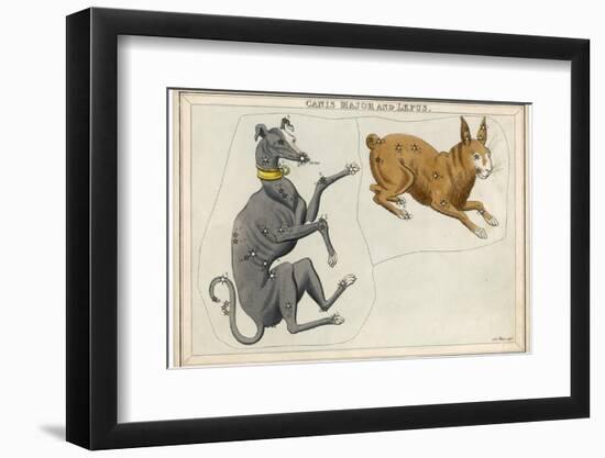 Canis Major (Dog) and Lepus (Hare) Constellation-Sidney Hall-Framed Photographic Print