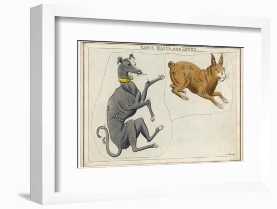 Canis Major (Dog) and Lepus (Hare) Constellation-Sidney Hall-Framed Photographic Print