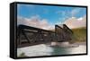 Canmore Engine Bridge on Bow River, Canmore, Alberta, Canada-null-Framed Stretched Canvas
