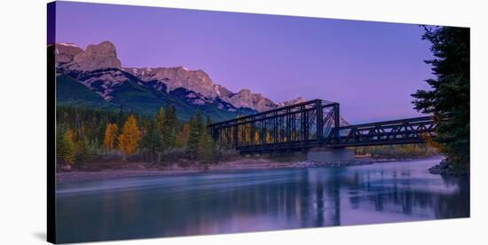 Canmore Engine Bridge on Bow River, Canmore, Alberta, Canada-null-Stretched Canvas