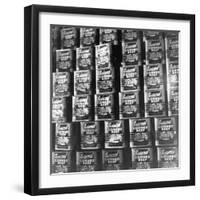 Canned Corn Beef Waiting to Be Exported-Hart Preston-Framed Photographic Print
