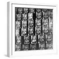 Canned Corn Beef Waiting to Be Exported-Hart Preston-Framed Photographic Print