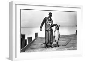 Cannery Worker with Salmon, Circa 1909-Asahel Curtis-Framed Giclee Print