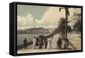 Cannes, La Promenade De La Croisette-null-Framed Stretched Canvas