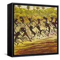 Cannibals Dancing-Ernest Henry Griset-Framed Stretched Canvas