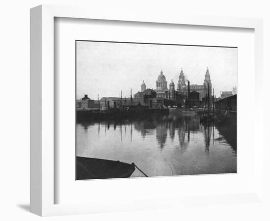 Canning Dock, Liverpool, 1924-1926-Valentine & Sons-Framed Giclee Print