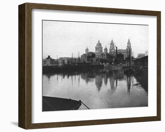 Canning Dock, Liverpool, 1924-1926-Valentine & Sons-Framed Giclee Print