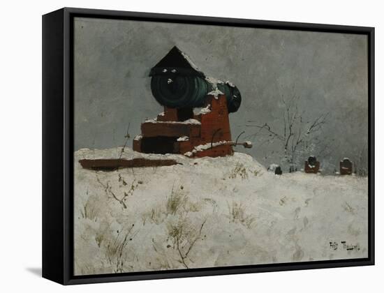 Cannon, Akershus, 1880 oil on board-Fritz Thaulow-Framed Stretched Canvas