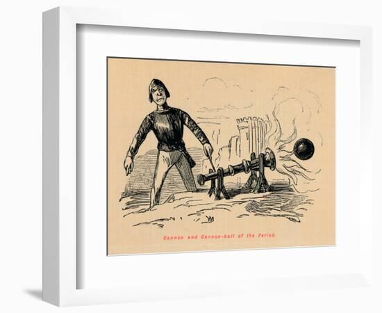 'Cannon and Cannon-ball of the Period',-John Leech-Framed Giclee Print