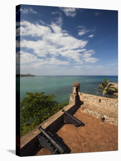 Cannon at Fuerte De San Felipe Fort, Puerto Plata, North Coast, Dominican Republic-Walter Bibikow-Stretched Canvas