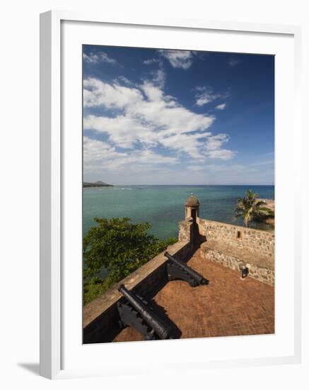 Cannon at Fuerte De San Felipe Fort, Puerto Plata, North Coast, Dominican Republic-Walter Bibikow-Framed Photographic Print