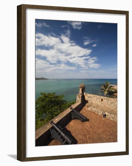 Cannon at Fuerte De San Felipe Fort, Puerto Plata, North Coast, Dominican Republic-Walter Bibikow-Framed Photographic Print