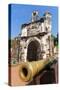 Cannon at Porta De Santiago-Nico Tondini-Stretched Canvas