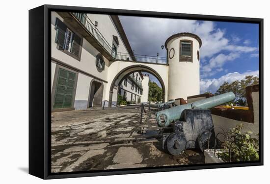 Cannon at the Palacio De Sao Lourenco in the Heart of the City of Funchal, Madeira, Europe-Michael Nolan-Framed Stretched Canvas