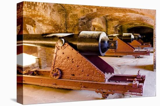 Cannon battery at Historic Fort Sumter National Monument, Charleston, South Carolina.-Michael DeFreitas-Stretched Canvas