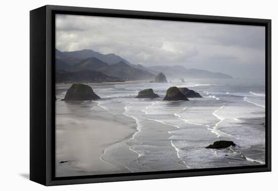 Cannon Beach and Haystack Rock, Crescent Beach, Ecola State Park, Oregon, USA-Jamie & Judy Wild-Framed Stretched Canvas