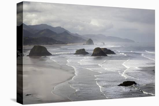 Cannon Beach and Haystack Rock, Crescent Beach, Ecola State Park, Oregon, USA-Jamie & Judy Wild-Stretched Canvas