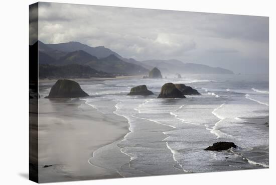 Cannon Beach and Haystack Rock, Crescent Beach, Ecola State Park, Oregon, USA-Jamie & Judy Wild-Stretched Canvas