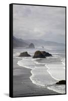 Cannon Beach and Haystack Rock, Crescent Beach, Ecola State Park, Oregon, USA-Jamie & Judy Wild-Framed Stretched Canvas