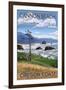 Cannon Beach, or - Oregon Coast View-Lantern Press-Framed Art Print