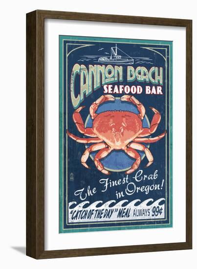 Cannon Beach, Oregon - Dungeness Crab-Lantern Press-Framed Art Print