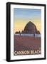Cannon Beach, Oregon, Haystack Rock View-Lantern Press-Framed Art Print