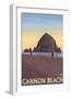 Cannon Beach, Oregon, Haystack Rock View-Lantern Press-Framed Art Print