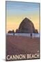 Cannon Beach, Oregon, Haystack Rock View-Lantern Press-Mounted Art Print