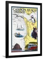 Cannon Beach, Oregon - Nautical Chart-Lantern Press-Framed Art Print