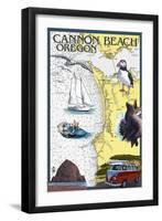 Cannon Beach, Oregon - Nautical Chart-Lantern Press-Framed Art Print