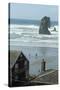 Cannon Beach, Oregon. People Walking with Dog-Natalie Tepper-Stretched Canvas