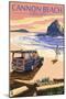 Cannon Beach, Oregon - Woody and Haystack Rock-Lantern Press-Mounted Art Print
