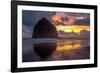 Cannon Beach Sunset-Tim Oldford-Framed Photographic Print