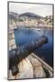 Cannon, Hydrofoil Boat, Harbor, Hydra Island, Greece-Ali Kabas-Mounted Photographic Print