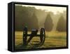 Cannon in Fog, Manassas National Battlefield Park, Virginia, USA-Charles Gurche-Framed Stretched Canvas