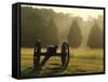 Cannon in Fog, Manassas National Battlefield Park, Virginia, USA-Charles Gurche-Framed Stretched Canvas