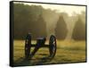 Cannon in Fog, Manassas National Battlefield Park, Virginia, USA-Charles Gurche-Framed Stretched Canvas