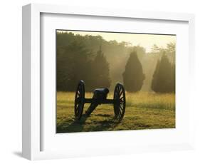 Cannon in Fog, Manassas National Battlefield Park, Virginia, USA-Charles Gurche-Framed Photographic Print